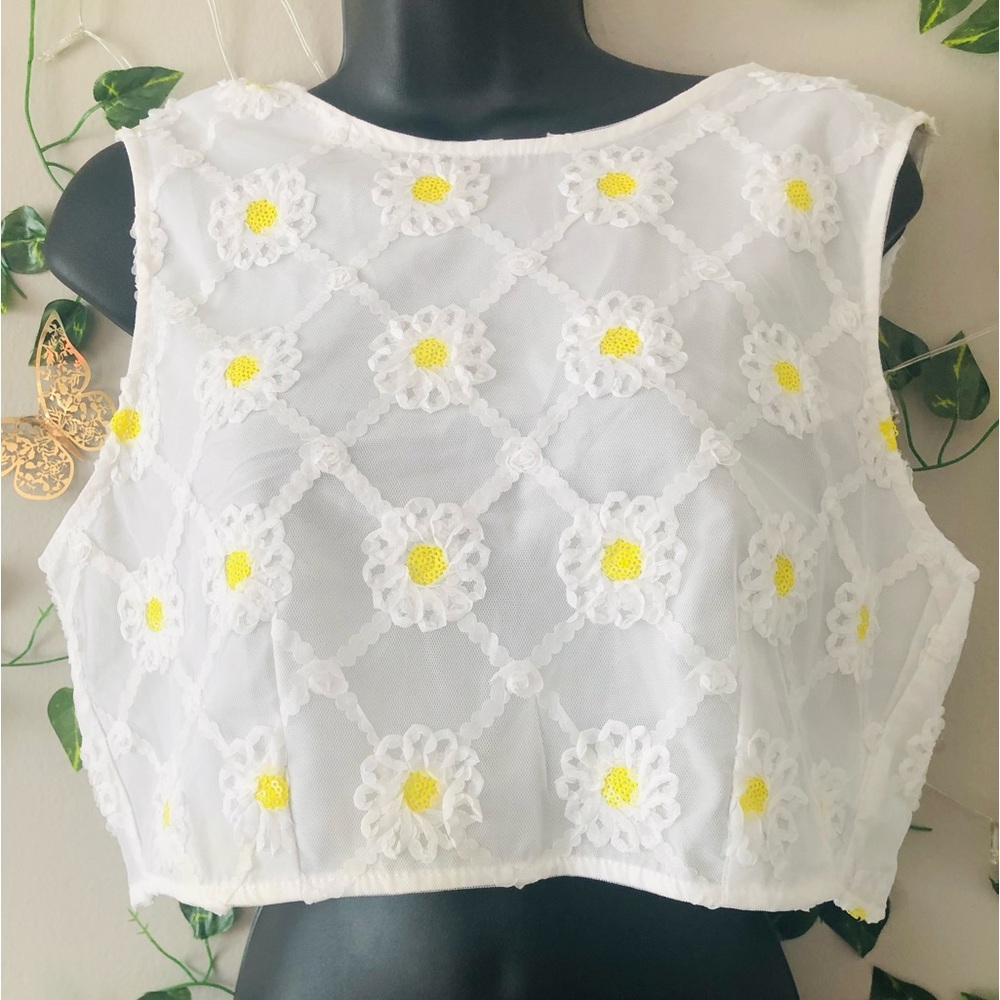 Crop summer open back top